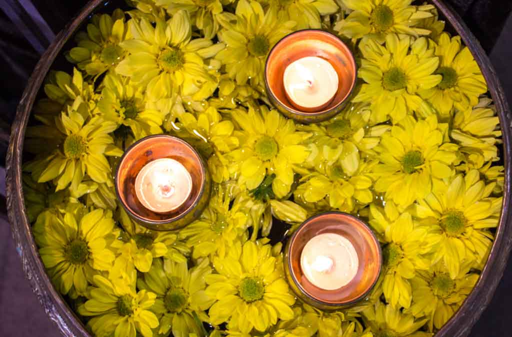 equilibrio arreglo velas flotantes