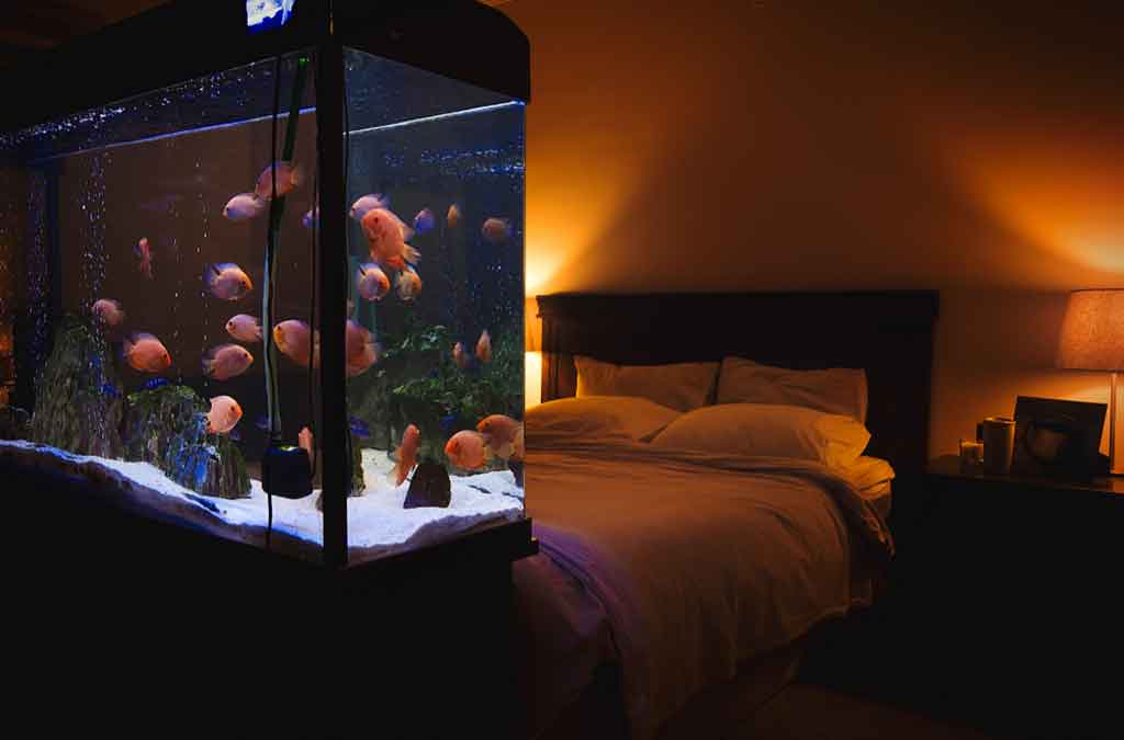 acuario en dormitorio